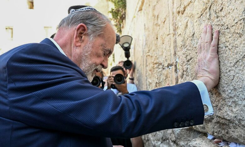 U.S. Ambassador to Israel Mike Huckabee prays at the Western Wall