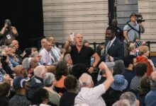 A Trump supporter called for Letitia James to apologize to President Donald Trump at a community event Thursday.