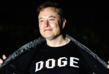 Elon Musk shows off DOGE shirt