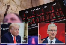 Dow futures sink 600 points after Trump threatens Apple, EU tariffs