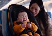 Flier storms off after refusing to sit next to mom and baby
