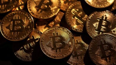 Representations of cryptocurrency Bitcoin.