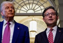 President Donald Trump and House Speaker Mike Johnson