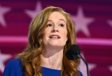 McMorrow speaks on the first day of the DNC in Chicago on Aug. 19, 2024. 