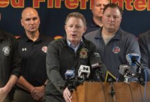 James Brosi and Andrew Ansbro, Presidents of Uniformed Firefighters Associations, addressing the press on the effects of congestion pricing on FDNY response times in New York
