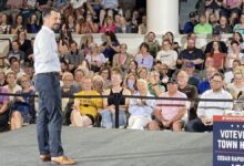 Buttigieg on stage in Iowa