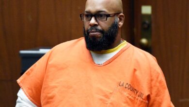 Suge Knight in prison scrubs.