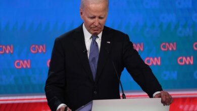 President Joe Biden pauses during the CNN Presidential Debate at the CNN Studios on June 27, 2024 in Atlanta, Georgia.