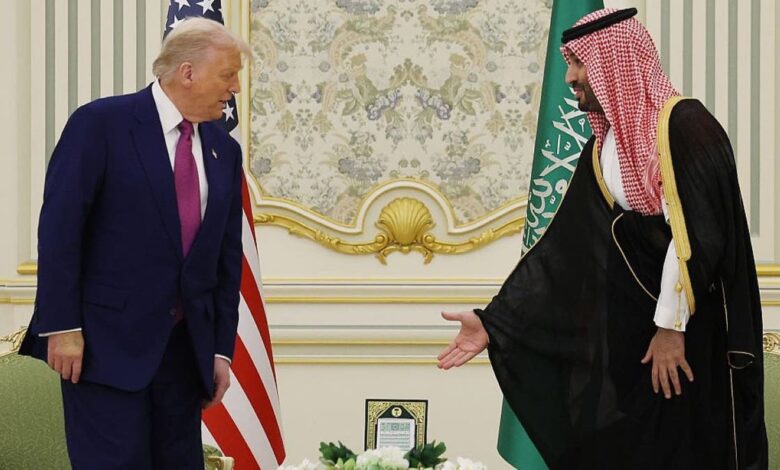 RIYADH, SAUDI ARABIA - MAY 13: U.S. President Donald J. Trump and Saudi Crown Prince Mohammed bin Salman attend a bilateral meeting at the Saudi Royal Court on May 13, 2025, in Riyadh, Saudi Arabia. Trump begins a multi-nation tour of the Gulf region focused on expanding economic ties and reinforcing security cooperation with key U.S. allies. (Photo by Win McNamee/Getty Images)