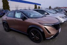 Electric cars on display