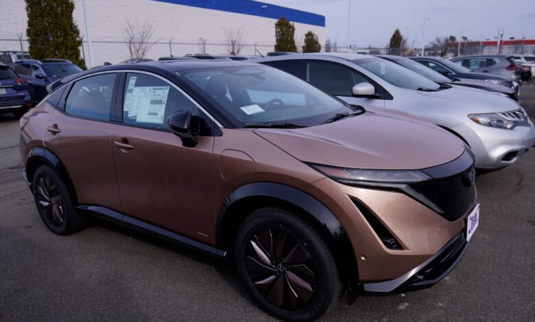 Electric cars on display