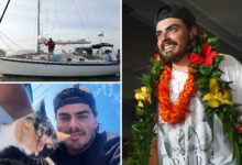 Viral Oregon man Oliver Widger who quit his job to set sail with his cat arrives to cheering fans in Hawaii after weekslong journey