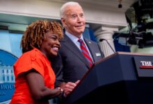 Karine Jean-Pierre and Joe Biden