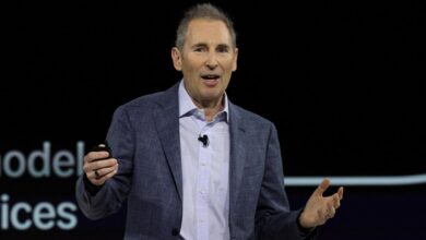 Andy Jassy speaking at an Amazon Devices launch event.