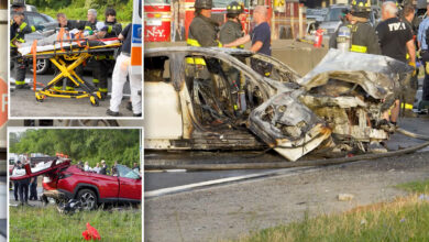 Six hurt when car barrels into oncoming NYC traffic