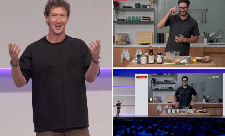 Mark Zuckerberg has Wi-Fi glitch during demo of Meta's new $800 smart glasses