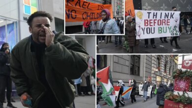 Anti-Israel protesters disrupt Black Friday shoppers on NYC's ritzy Fifth Avenue