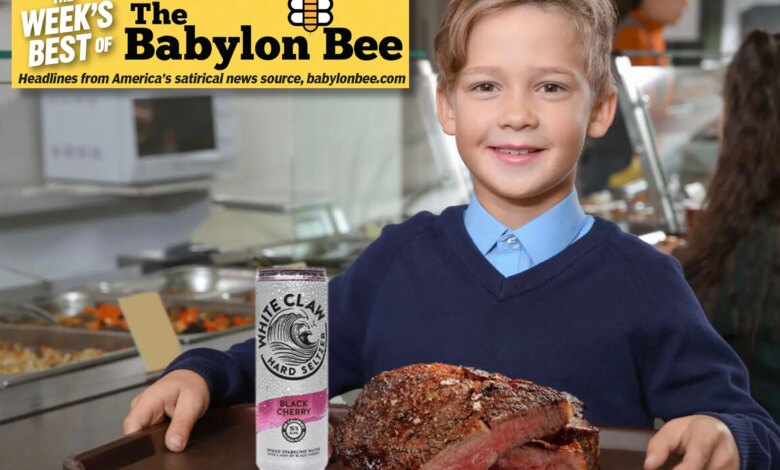 Best of the Babylon Bee: RFK Jr. unveils new school lunches that feature Ribeye and White Claws