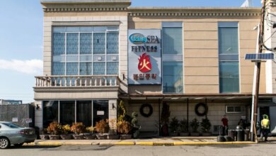 Exterior of King Spa & Fitness building in Palisades Park, NJ.