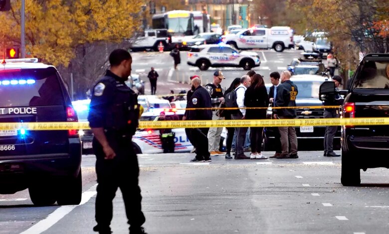 police officers and law enforcement blocking off street