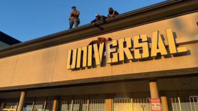 A criminal illegal alien stuck in a sign while attempting to escape ICE