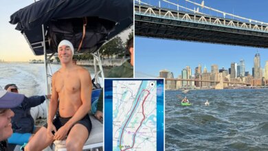 Exclusive | World record holder swims 29 miles around Manhattan in handcuffs
