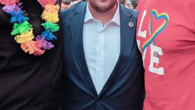 Christian Fuscarino with Phil Murphy and Cory Booker.