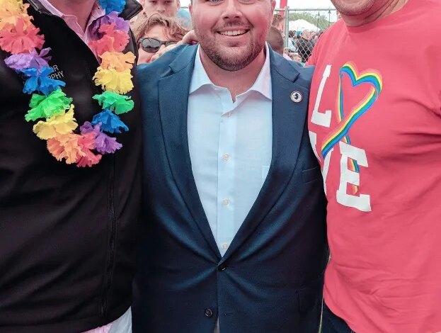 Christian Fuscarino with Phil Murphy and Cory Booker.