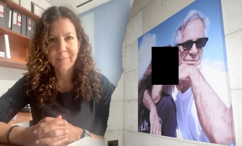 New Epstein document release process questioned by ex-federal attorney 1 Sarah Krissoff and a wall-mounted picture of Jeffrey Epstein
