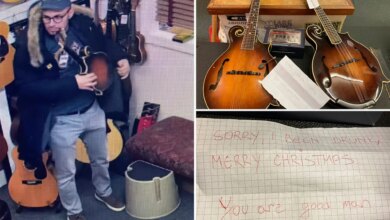 Tipsy thief steals 2 mandolins from NJ music store, returns them days later with note saying 'I been drunk'