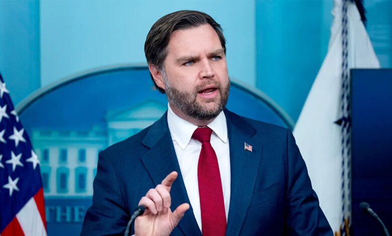 California man arrested, accused of threatening JD Vance on Disney Instagram 1 JD Vance at White House press briefing