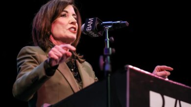 New York Governor Kathy Hochul speaks at the 40th Annual Tribute To Dr. Martin Luther King, Jr. at the Brooklyn Academy of Music.