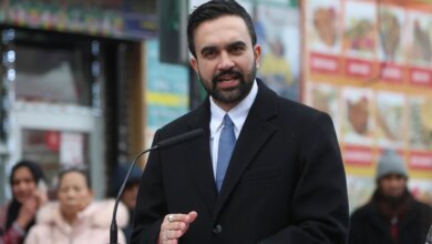 NYC Mayor Zohran Mamdani speaks in Jackson Heights, NY, on Jan. 7, 2026.