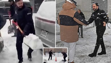 Zohran Mamdani reveals poor snow shoveling form as he strains his back in photo opportunity
