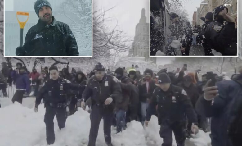 Mayor Mamdani blasted after unruly mob launch 'disgusting' snowball attack on NYPD officers: 'He set the tone'