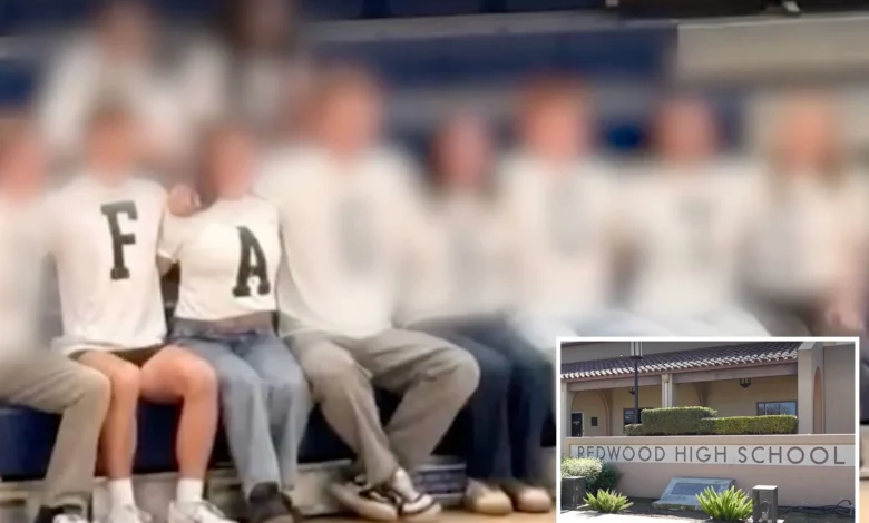 Redwood High School students disciplined over homophobic display on bleachers