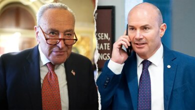 Split of Senate Minority Leader Chuck Schumer and Sen. Mike Lee