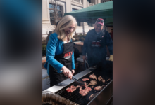 Abigail Spanberger grilling