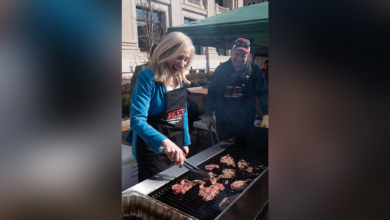 Abigail Spanberger grilling