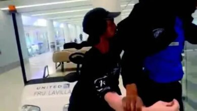 Thomas Bingham allegedly assaulting a TSA agent.