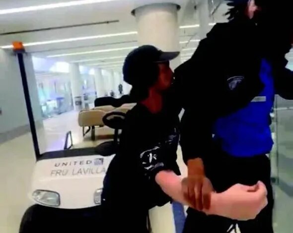 Thomas Bingham allegedly assaulting a TSA agent.