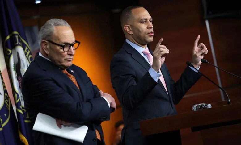 Hakeem Jeffries and Chuck Schumer