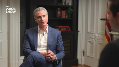 Gavin Newsom during an interview on The Axios Show.