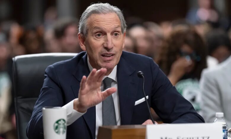 Howard Schultz testifying before the Senate Health, Education, Labor and Pensions Committee.