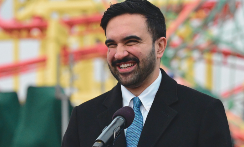 New York City Mayor Zohran Mamdani speaks at a press conference at Deno's Wonder Wheel on Coney Island in the New York City.