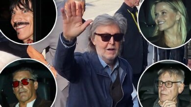 Paul McCartney plays for Jon Hamm, Harrison Ford, Reese Witherspoon and Ringo Starr at Hollywood's Fonda Theater