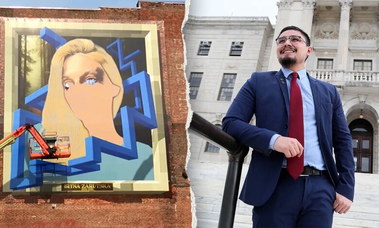 Split of Iryna Zarutska mural and Rep. David Morales