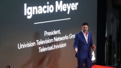 Univision President Ignacio Meyer speaks at an event