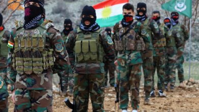 Iranian Kurdish fighters from the Kurdistan Freedom Party (PAK) take part in a training session at a base on the outskirts of Erbil, Iraq February 12, 2026.