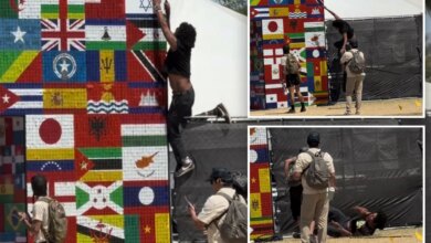 Instant karma for Coachella activist who tried to tear down Israeli flag